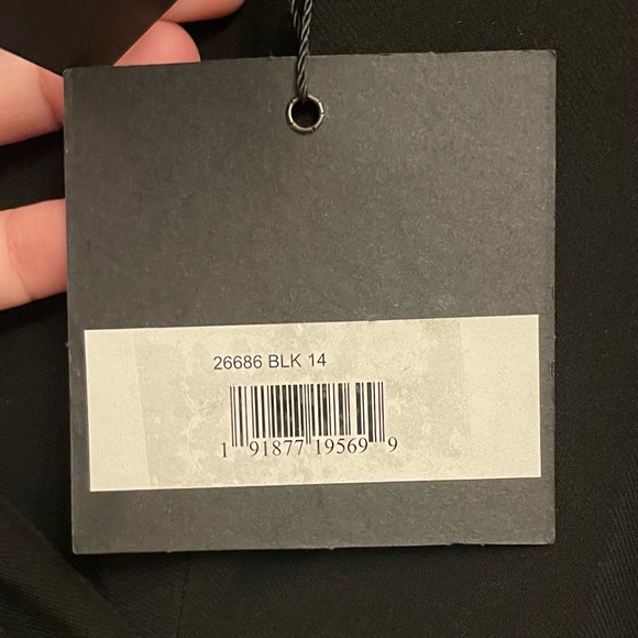 NWT IEENA for MAC DUGGAL Jersey Long Sleeve Asymmetrical Ruched Gown Size 14 - Picture 9 of 9